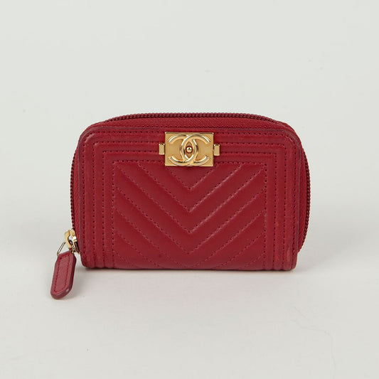 CHANEL A80602 Boy Zipper Card Holder 121053328