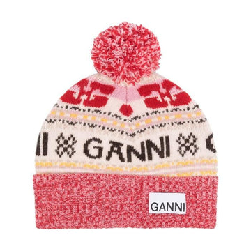 Ganni Logo Wool Graphic Beanie A4987 62904283