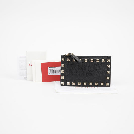 Valentino Rockstud Zip Card Case Wallet 2W2P0548 121089077