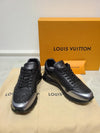 LOUIS VUITTON Schwarze Silber Taurillion Leder Runway Sneaker 121208213 [P]