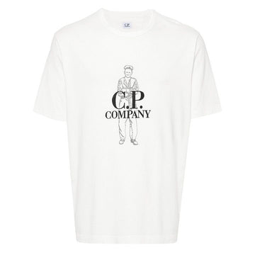 CP COMPANY セーラー ロゴ プリント Tシャツ ホワイト 16CMTS302A 006057O 103 155890178