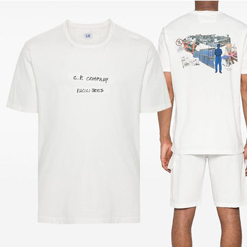 CP Company Graphic Logo T-Shirt White 154660403