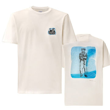 CP COMPANY フロントバックセーラー ロゴプリンティング Tシャツ ホワイト 16CMTS286A 005431G 103 159415893 [P]