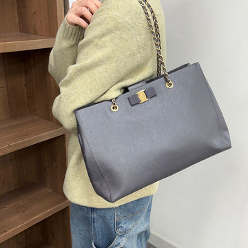 Salvatore Ferragamo Ribbon Square Chain Tote Bag Women S241023-09 121290866