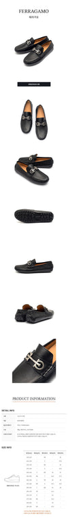 SALVATORE FERRAGAMO 間違いない ガンチーニ オーナメント ドライバーシューズ GRAZIOSO NERO 758351 47385110 [P]