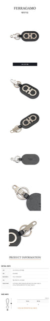 SALVATORE FERRAGAMO Gancini Schlüsselanhänger 66-1107 NERO 757996 47385565 [P]