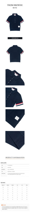 THOM BROWNE Texturiertes Baumwoll-Polohemd 57368446 [P]
