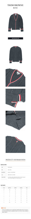 THOM BROWNE Kabel Klassischen V-Ausschnitt Strickjacke 59652930 [P]