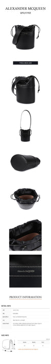 ALEXANDER MCQUEEN レザー バケットバッグ 775912-1BLUU-1000 75849102 [P]