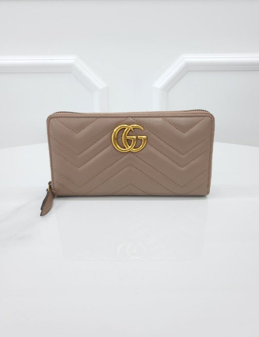 Gucci GG Marmont Around Long Wallet Pink 443123 121292700