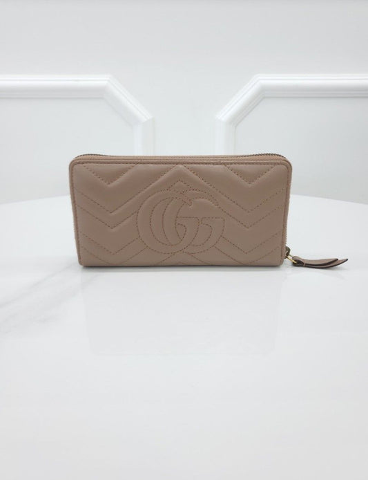 Gucci GG Marmont Around Long Wallet Pink 443123 121292700