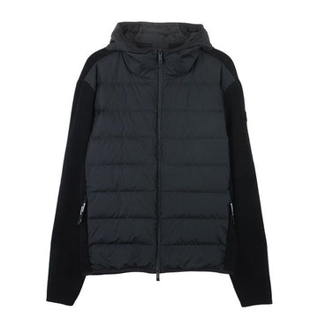 MONCLER Mattschwarze Herren Daunen-Mix Kapuzen Wolljacke 9B00010 M1122 999 121295049