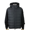 Moncler Matte Black Men's Hooded Mixed Padding Wool Zip-Up Jacket 9B00010 M1122 999 121295049 [P]