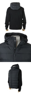 Moncler Matte Black Men's Hooded Mixed Padding Wool Zip-Up Jacket 9B00010 M1122 999 121295049 [P]