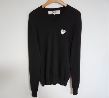 Comme Des Garcons M Black White Emblem Men's Knit AZ-N060 121311340