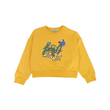 KENZO キッズ ブルー ジャングル フリース トレーナー (成人人着用可能) K60697 56A 6A12A 121311750