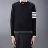 THOM BROWNE 4ストライプクルーネックプルオーバーウールニット MKA002D Y1014 001 121376152 [P]