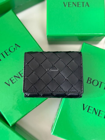 BOTTEGA VENETA Tri-Fold Reißverschluss Geldbörse Schwarz 667134 VCPP2 8425 121376259