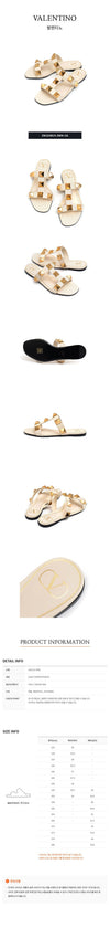 VALENTINO スタッズ フラット スライド サンダル 46979748 [P]