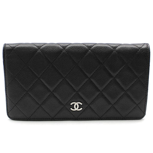 CHANEL Soft Caviar Silver Classic Timeless Flap Long Wallet A31509 121522313