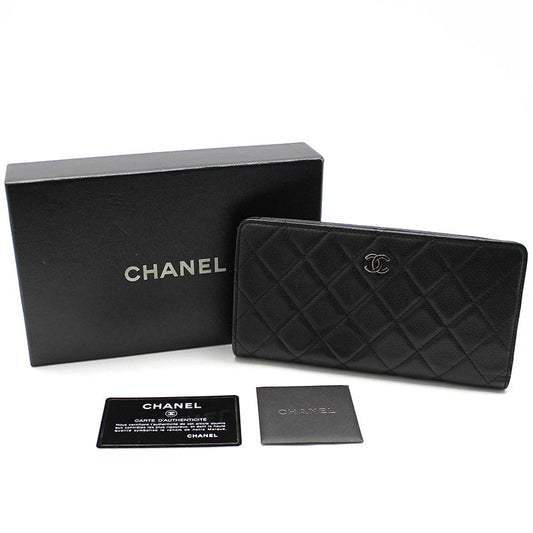 CHANEL Soft Caviar Silver Classic Timeless Flap Long Wallet A31509 121522313