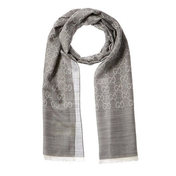 Gucci Jacquard GG Wool Silk Two-Tone Scarf 165904 3G646 1400 121599304