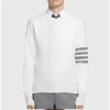 THOM BROWNE Rundhalsstrickpullover 24FW 4-Riegel Weiß MKA202A 00219 100 121604047 [P]