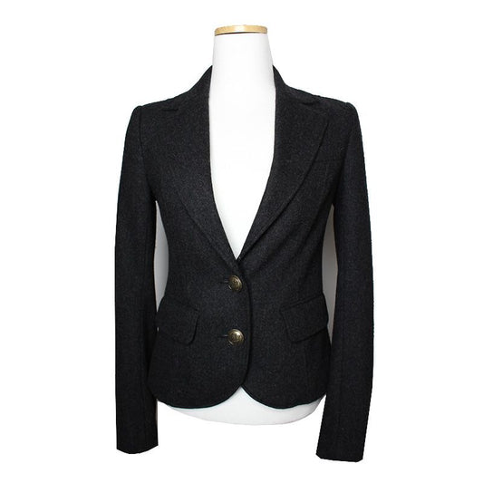 BURBERRY Charcoalgraue Wollmischung Kurzjacke 44 121624412