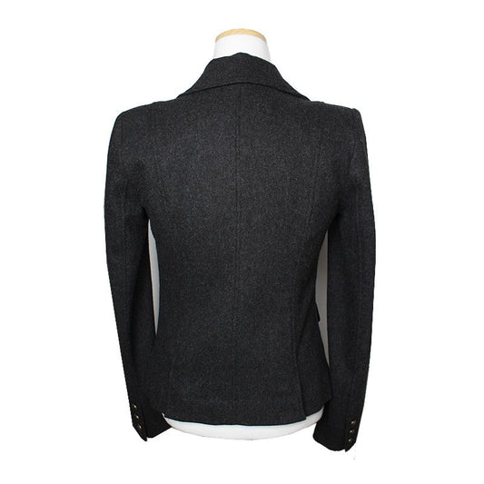 BURBERRY Charcoalgraue Wollmischung Kurzjacke 44 121624412