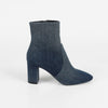 Saint Laurent Women’s Denim Zip-Up Booties Heel 37 30024784 [P]