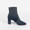 Saint Laurent Women’s Denim Zip-Up Booties Heel 37 30024784 [P]