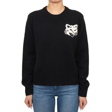 MAISON KITSUNE Fox Head Intarsia Damenstrick NW00808KM0329 P199 121649169