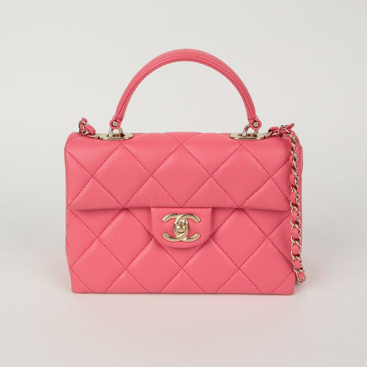 CHANEL キャビアスキン CC ロゴ トップハンドル トート ショルダーバッグ 116460522