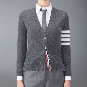 Thom Browne 4-Bar Stripe Cashmere Cardigan 121655273