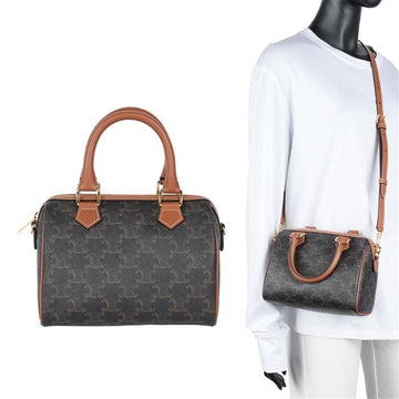 CELINE トリオペ キャンバス スモール ボストンバッグ 120813473 [P]