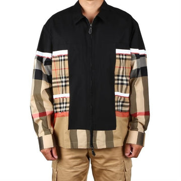 BURBERRY パッチワーク チェック ジッパー シャツ ジャケット 8055733 132050 A7028 67581611