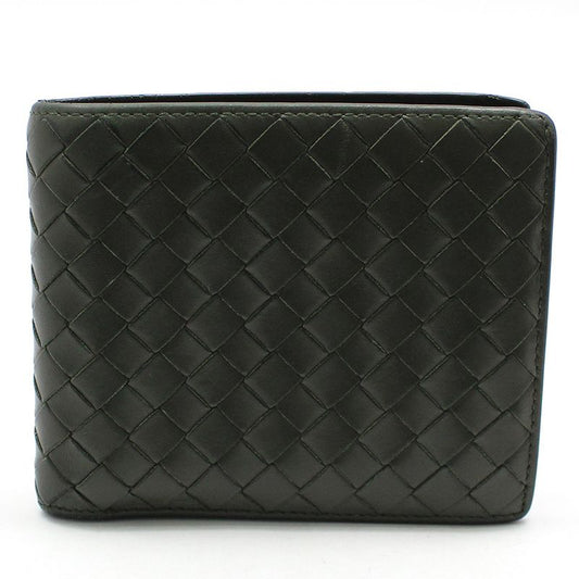 Bottega Veneta 113993 Khaki Intrecciato Woven Mesh Compact Wallet 121703130