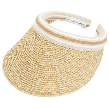 HELEN KAMINSKI HAT50265 NATURAL NOUGAT STREIFEN Visierhut 40922328