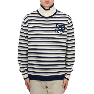 MAISON KITSUNE Herren Rollkragenpullover mit Streifen NM00803KM0329 B481 121800065