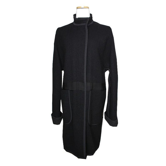 LANVIN ブラックウールコート 55 121828080