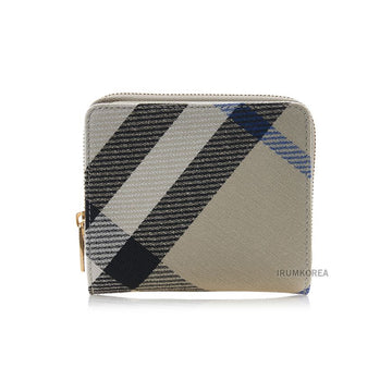 BURBERRY LS コンパクト ジップ ビフォルド CJ1 A3888 チェックパターン レディース ジッパー 財布 121836951
