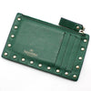 VALENTINO 2P0548BOL Grünes Leder Goldener Rockstud Reißverschluss Kartenetui 121892604 [P]
