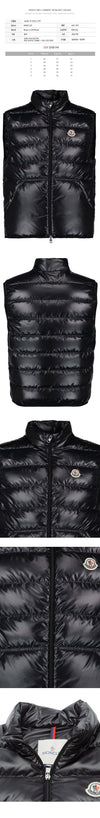 Moncler 24FW AUBE Logo Patch Padded Vest Black 1A000 79 595ZJ 999 121966789 [P]