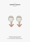 Armani Eagle Logo Pearl Stud Silver Earrings stamp: EG3584221 144731079 [P]