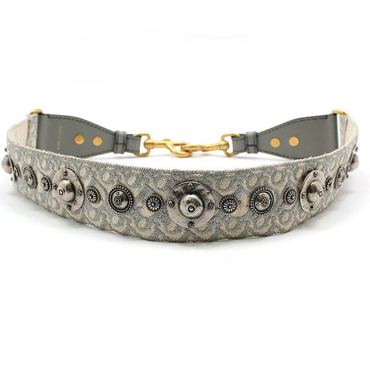 Dior S8520CTZQ Silver Studded Oblique Embroidered Shoulder Strap 122185587