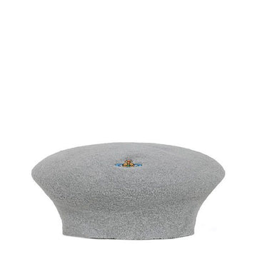 VIVIENNE WESTWOOD ライトグレー ORB ウール ベレー帽 8102001E K0049 P403 122252720
