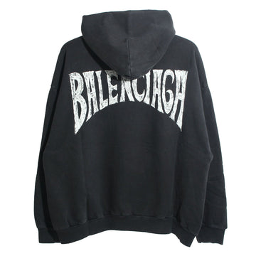 Balenciaga Hand Drawn Logo Medium Fit Hoodie Washed Black 767877 TPVU5 1569 122350353