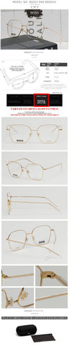 Hugo Boss Titanium Eyewear Frame BOSS1398 000 Luxury Square Lightweight Gold Frame Rose Gold 122355719 [P]