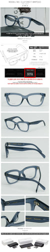 CELINE CL41390F BMP Brillengestell quadratisch transparent Horn Clear Blue Asian Fit 122355769 [P]