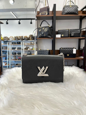 LOUIS VUITTON Twist MM Schwarz Silberkante (M50282) 122359800